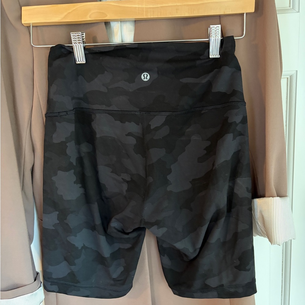 lululemon athletica Women's Black/Camo High-Rise Bike Shorts